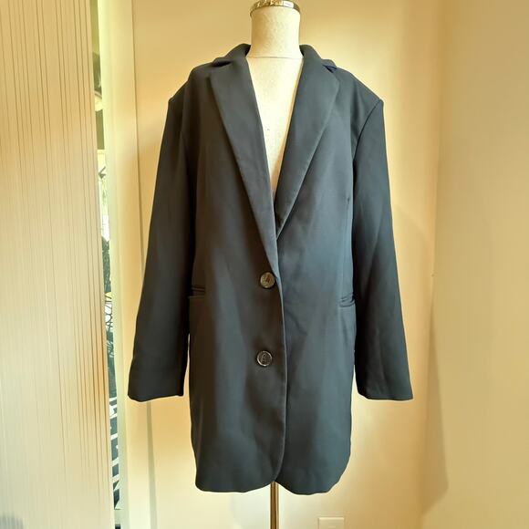 SER.O.YA Seroya 'Raven' Oversized Black Blazer Coat Jacket Size S - Picture 11 of 12
